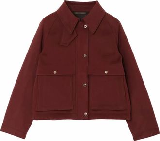 Moorer Womens Cropped Jacket In Red Wood