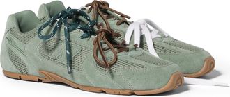 Miu Miu New Balance X Miu Miu 530 Sl Suede And Mesh Sneakers, Woman, Sage Green, Size 35,5