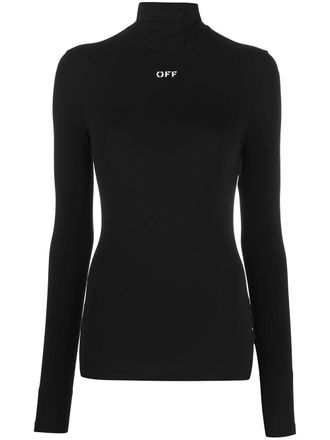 Off-white high-neck long-sleeve T-shirt - Black
