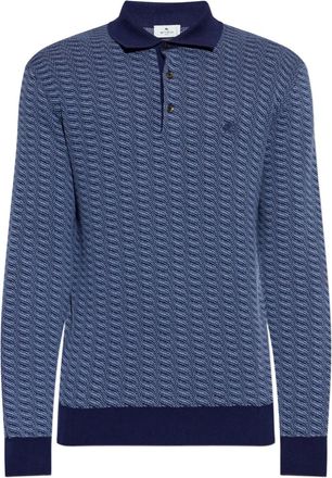 Etro Poloshirt met patroon en knopen - Blauw