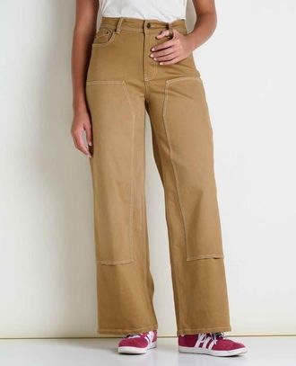 Toad & Co Balsam Wide Leg Utility Pant in Honey Brown at Nordstrom, Size 14