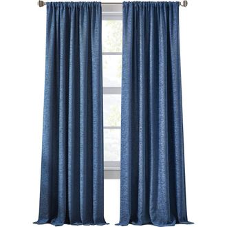 DKNY Set of 2 Boucl&eacute; Chenille Curtain Panels in Indigo at Nordstrom, Size 50X84