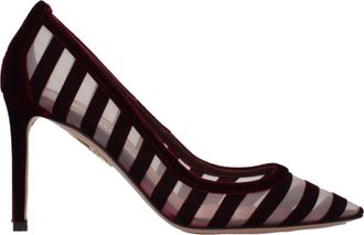 Aquazzura Transparent Velvet Mid Heel Womens Pumps