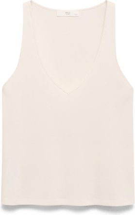 Mango Cotton V-Neck Pajama Tank in Yellow at Nordstrom, Size Medium