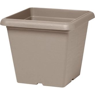 OEM Maceta Cuadrada - Garden Id - Teramo Taupe - 40 X 35 Cm - Resistente A Rayaduras - Efecto Piedra - Con Agujeros