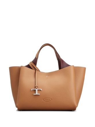 トートバッグ TODS MINI LEATHER SHOPPING BAG Woman BLACK Tote Shopping Bag in Leather Mini