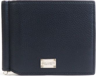 Dolce & Gabbana Navy Leather Money Clip (Pre-Owned)
