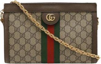 Gucci Pre-owned Cross Body Bags, female, Beige, Size: ONE SIZE Pre-owned Canvas Cross Body Bag
