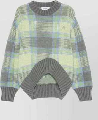 The Attico checked mohair crewneck sweater