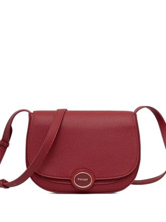 Twin-Set Leren boekentas met omslag en logodetail - Rood