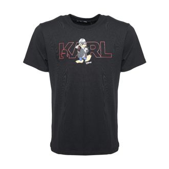 Karl Lagerfeld T-Shirts, male, Black, Size: XL Photographic Sweatshirt