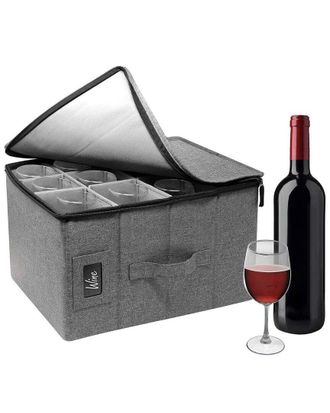 Sorbus Wine Glasses Storage Box