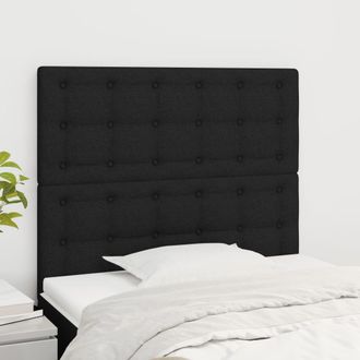 vidaXL Cabeceros 2 Unidades De Tela Negro 100x5x78/88 Cm Vidaxl