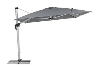 BIZZOTTO Ampelschirm Ines 360&deg; Grad 400 x 300 cm - Silber/Dunkelgrau
