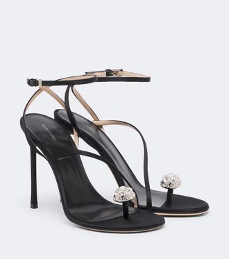 Tom Ford Cassia crystal-embellished satin sandals