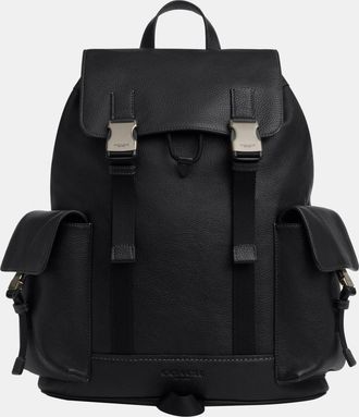 Coach Mens Clark Backpack in Pebble Leather - Black - One Size