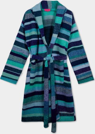 The Elder Statesman Stripe Super Soft Cashmere Robe (Small)