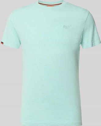 Superdry Regular Fit T-Shirt mit Logo-Stitching in Mint Melange, Gr&ouml;&szlig;e XXXL