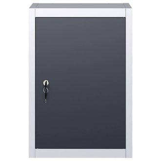 Berkfield Home Wall Mounted Tool Cabinet Industrial Style Metal Grey & Black