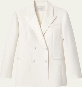 Lafayette 148 New York Double-Breasted Satin-Trim Jacket
