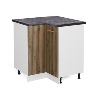 Vicco Armario De Esquina R-line, Roble Artesanal, 75.6 Cm, Et Antracita