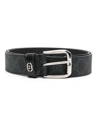 Gucci GG Supreme leren riem - Zwart