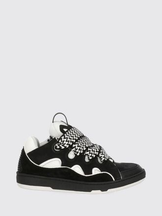 Lanvin Curb Low-Top Leather and Mesh Trainers with Bicolour Design