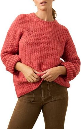 Faherty Heirloom Organic Cotton Blend Crewneck Sweater in Dubarry Stripe at Nordstrom Rack, Size Large
