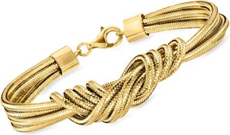 Ross-Simons Italian Flex Knot Bracelet With 18kt Gold Over Sterling