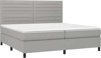 vidaXL Vidaxl - Cama Box Spring Con Colch&oacute;n Tela Gris Claro 200x200 Cm