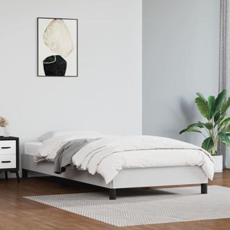 vidaXL Bed Frame White 39.4x79.9 Twin XL Faux Leather