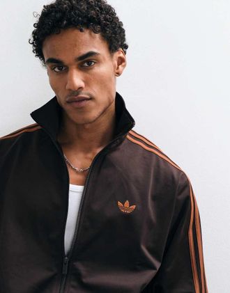 adidas Originals Firebird giacca da tuta arancione bruciato-Marrone