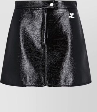Courr&egrave;ges a-line faux leather skirt
