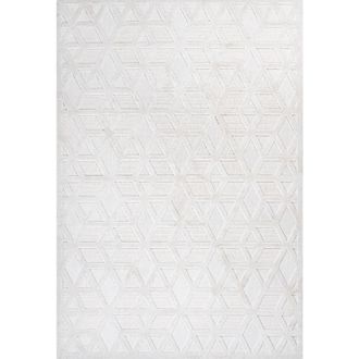 Jonathan Y Designs Talaia Neutral Geometric Indoor/Outdoor Area Rug in Ivory at Nordstrom, Size 5Ft 0In X 8Ft 0In