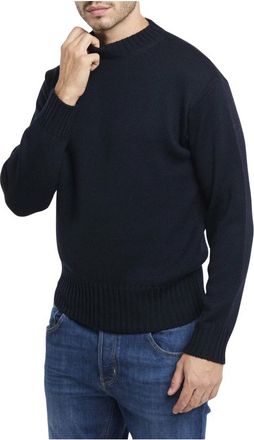 Daniele Fiesoli Maglia girocollo - Heren - Ronde hals truien - Blauw - 2XL - Wol - Truien & Vesten
