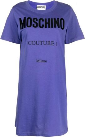 Moschino Short Kleedjes - Dames - Korte kleedjes - Blauw - S - Katoen - Kleedjes