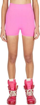 Rick Owens Stretch Knit Fitted Bike Shorts - Dames - Bermuda - Roze - S - Nylon - Korte Broeken