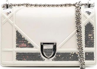 Dior Pre-owned Cross Body Bags, female, White, Size: ONE SIZE Pre-owned Flap Shoulder Bag