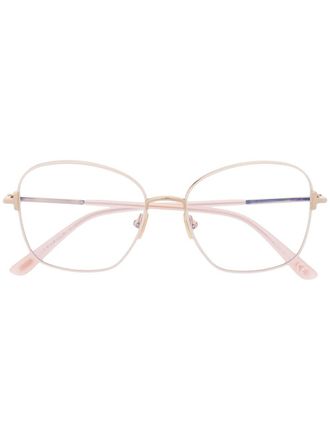 Tom Ford Eyewear round frame glasses - women - Metal (Other) - 53 - Gold
