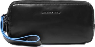 Piquadro Clutch met drie vakken - Heren - Tassen - Zwart - ONE Size - Leer - Tassen