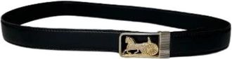 Celine Pre-owned Sculpturale Gesp Riem - Dames - Vintage Accessoires - Zwart - ONE Size - Leer - Vintage