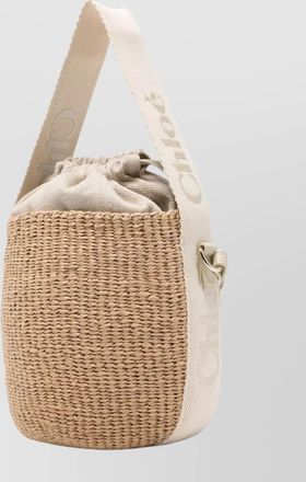 Chlo&eacute; woody small linen shoulder bag
