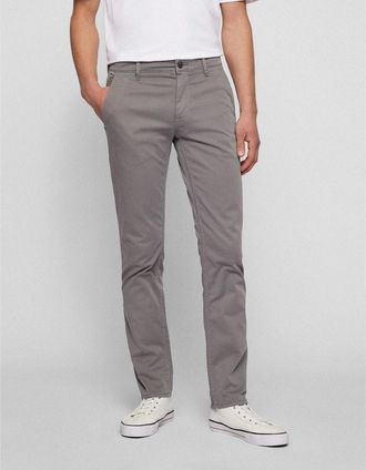 HUGO BOSS Mens Hbo Chino Slim Trousers, Slim Fit - Grey - Size: 33W xl