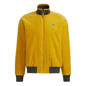 adidas M Corduroy Jkt Embroidered Logo Stay Warm Sports Jacket Yellow HD0361