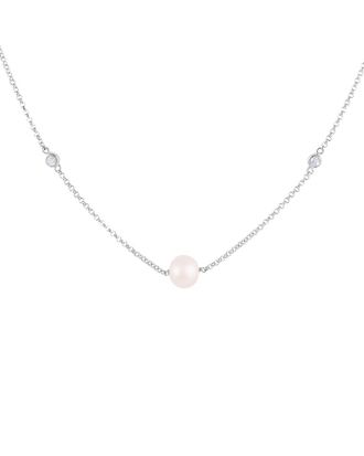 Splendid Pearls Rhodium Plated 9-10Mm Pearl Necklace