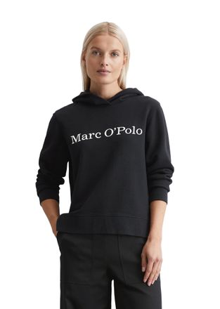 Marc O'Polo Hoodie MARC OPOLO, Damen, Gr. M, blau (deep night blau), angeraute Sweatware, Obermaterial: 100% Baumwolle, regular fit normal, B&uuml;ndchen, Sweatshirts 
