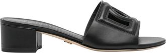 Dolce & Gabbana Bianca Slippers - Dames - Muiltjes - Zwart - 38 EU - Leer - Schoenen