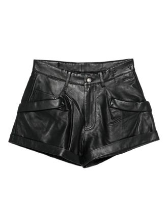 R13 leather shorts - Black