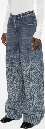 Diesel Cable-Knit Print Jeans - Navy