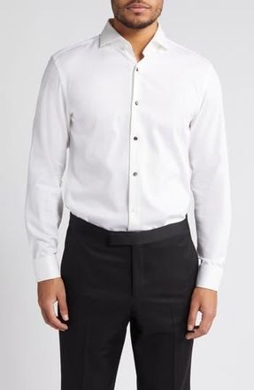 BOSS Hank Slim Fit Tuxedo Shirt in Wht at Nordstrom Rack, Size 16 - R